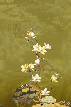 玉兰花印花华亿平台图片