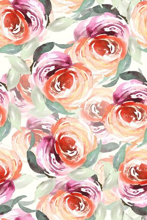 水彩花卉印花华亿平台图片