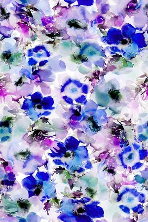 水彩花卉印花华亿平台图片