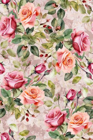 水彩花卉印花华亿平台图片