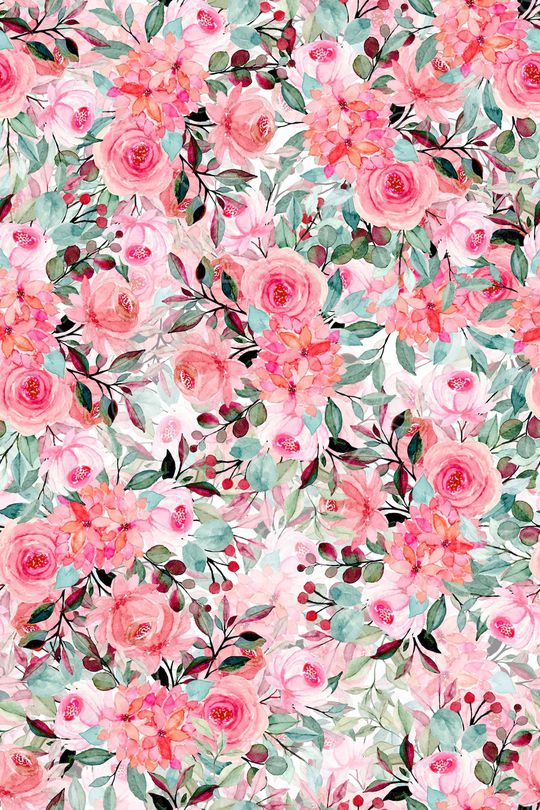 水彩花卉印花华亿平台图片