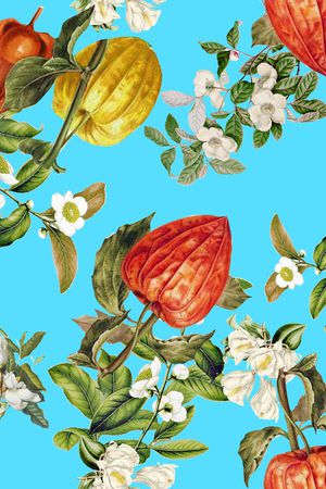 清爽底花卉印花华亿平台图片