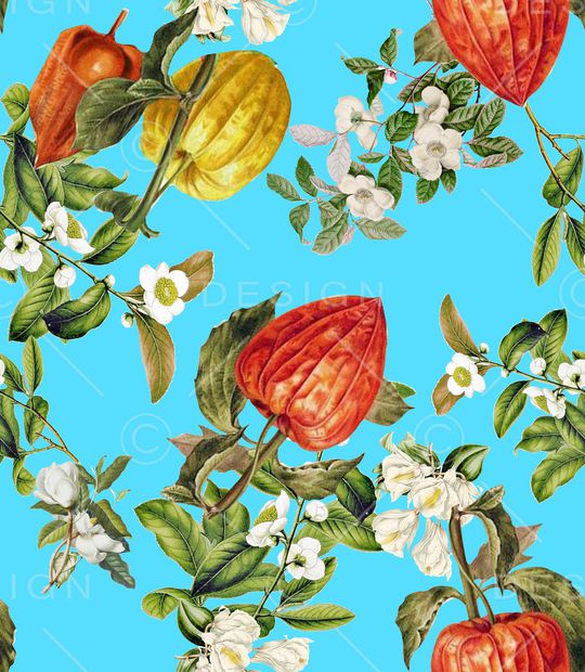 清爽底花卉印花华亿平台图片