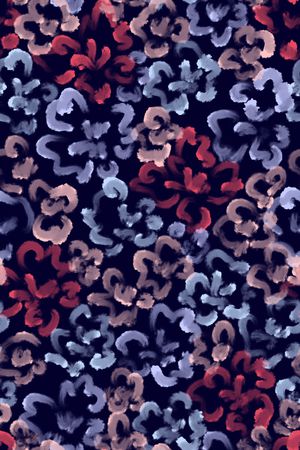 黑底花卉印花华亿平台图片