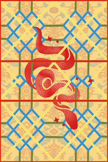 蛇印花华亿平台图片