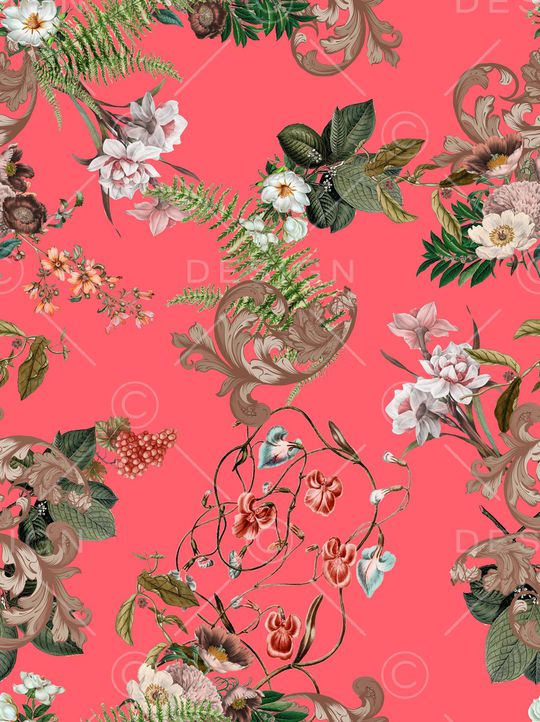 花卉印花华亿平台图片