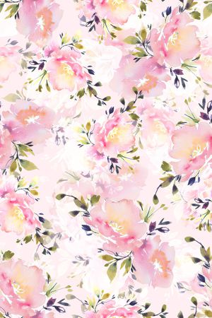 水彩花卉印花华亿平台图片