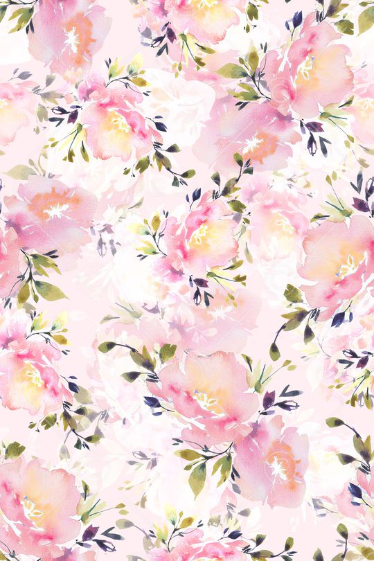 水彩花卉印花华亿平台图片