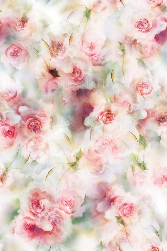 水彩花卉印花华亿平台图片