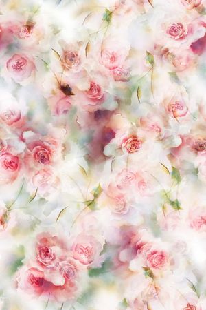 水彩花卉印花华亿平台图片