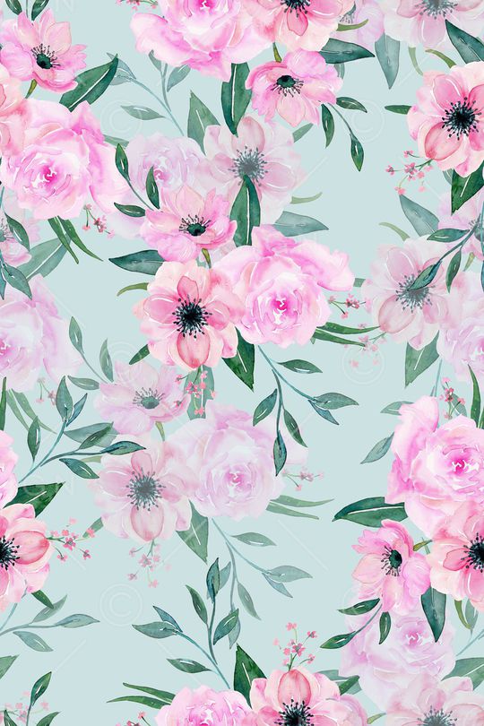 水彩花卉印花华亿平台图片