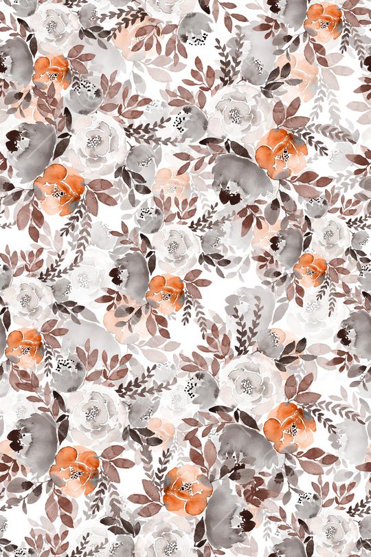 水彩花卉印花华亿平台图片