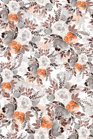 水彩花卉印花华亿平台图片