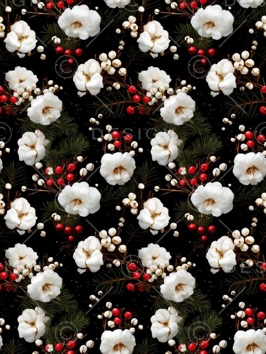 黑底花卉印花华亿平台图片