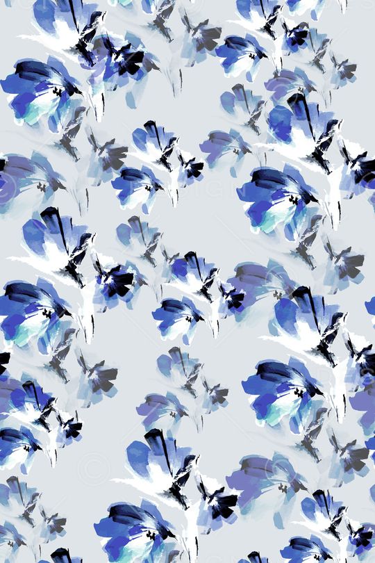 水彩花卉印花华亿平台图片