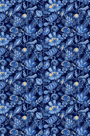 黑底花卉印花华亿平台图片