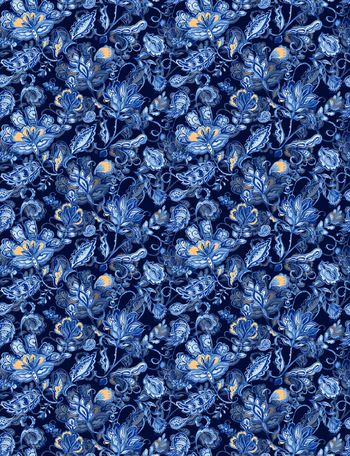 黑底花卉印花华亿平台图片