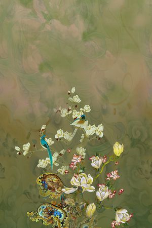 玉兰花印花华亿平台图片