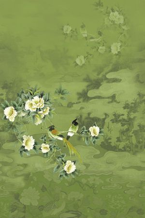 花鸟印花华亿平台图片