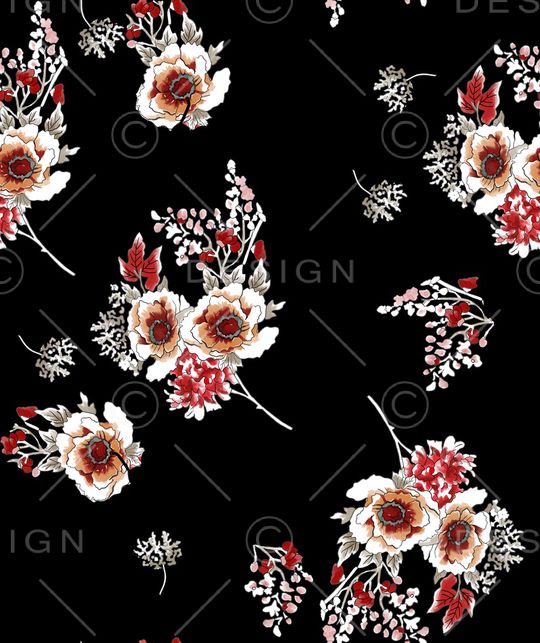 花卉印花华亿平台图片