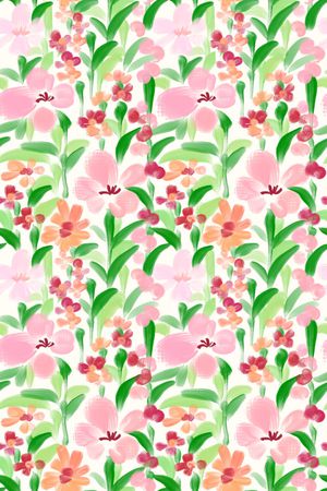 清爽底花卉印花华亿平台图片