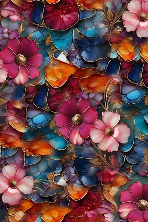 花卉印花华亿平台图片