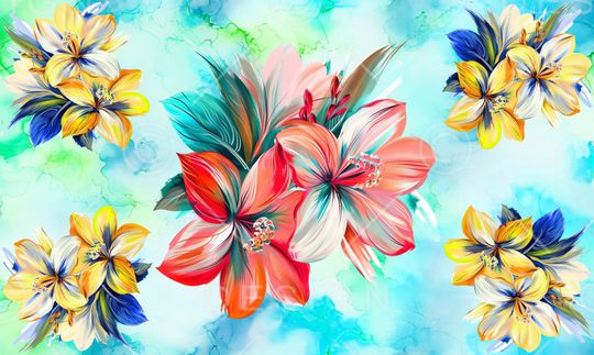 花卉印花华亿平台图片