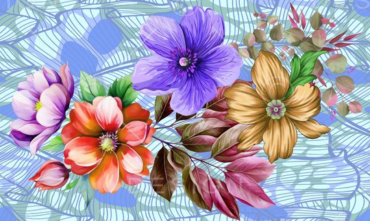 花卉印花华亿平台图片