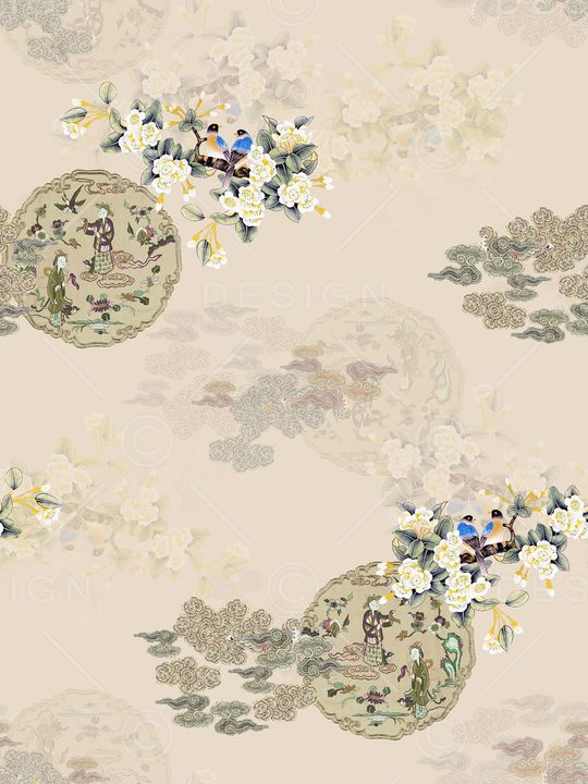 中国风印花华亿平台图片