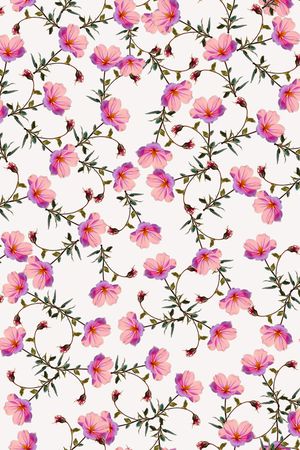 黑底花卉印花华亿平台图片