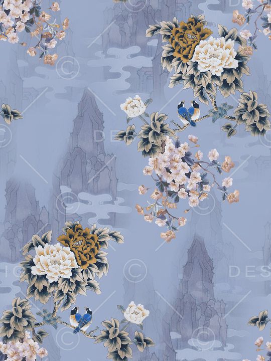 中国风印花华亿平台图片