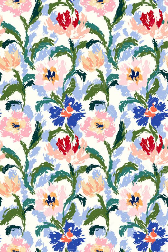 清爽底花卉印花华亿平台图片