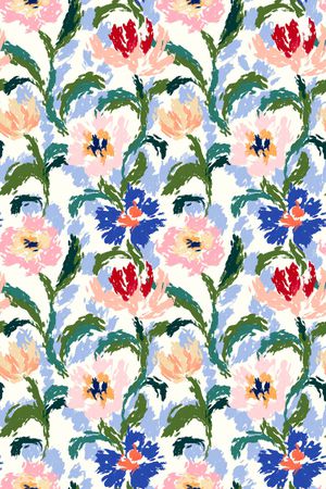 清爽底花卉印花华亿平台图片