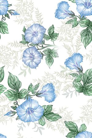 清爽底花卉印花华亿平台图片