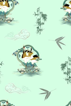 仙鹤印花华亿平台图片