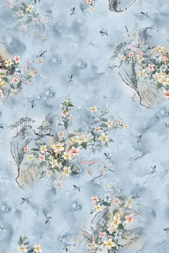 中国风植物花卉印花华亿平台图片