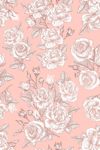 手绘玫瑰印花华亿平台图片