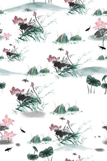 中国风印花华亿平台图片