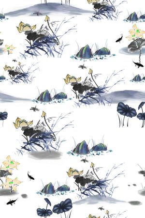 中国风印花华亿平台图片