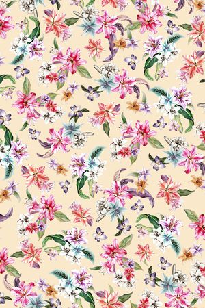 满版散花印花华亿平台图片