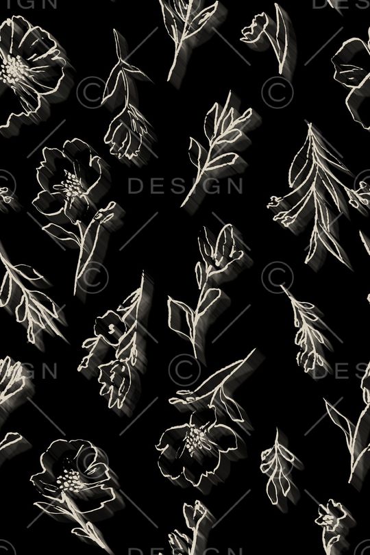 线条花卉印花华亿平台图片