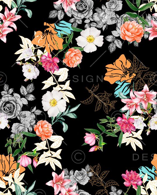 花卉印花华亿平台图片