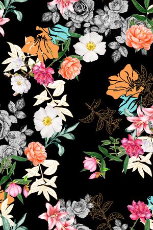 花卉印花华亿平台图片