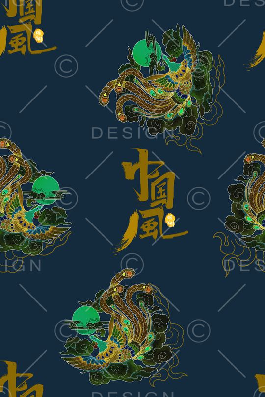 中国风印花华亿平台图片