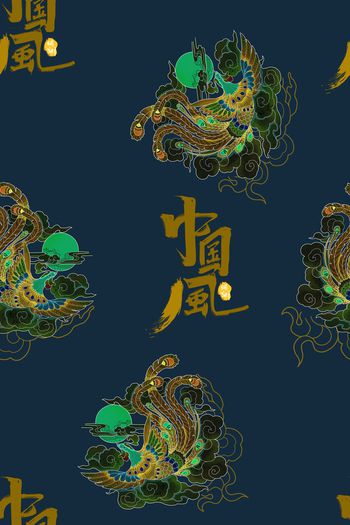 中国风印花华亿平台图片