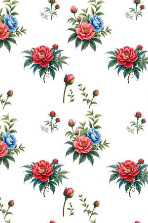 黑底花卉印花华亿平台图片