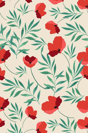 清爽底花卉印花华亿平台图片