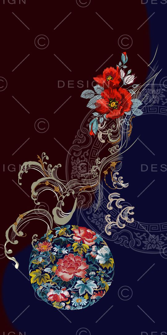 中国风印花华亿平台图片