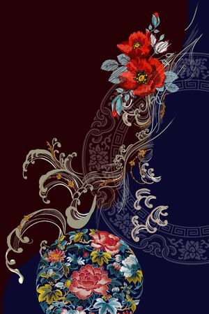 中国风印花华亿平台图片