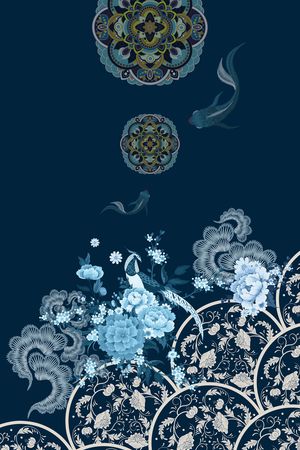 中国风印花华亿平台图片